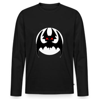 Chauve-souris et lune drôle d’autocollant effrayant cool - T-shirt manches longues Premium bio Homme - noir - Devant - Nico (187cm)