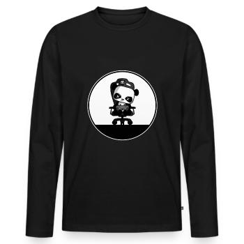 Cute Gaming Panda, PEW PEW, Nerd, Gamer, Gaming - Men's Premium Organic Long Sleeve Shirt - black - Front - Nico (187cm)