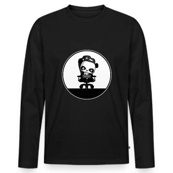 Cute Gaming Panda, PEW PEW, Nerd, Gamer, Gaming - Men's Premium Organic Long Sleeve Shirt - black - Front - Nico (187cm)