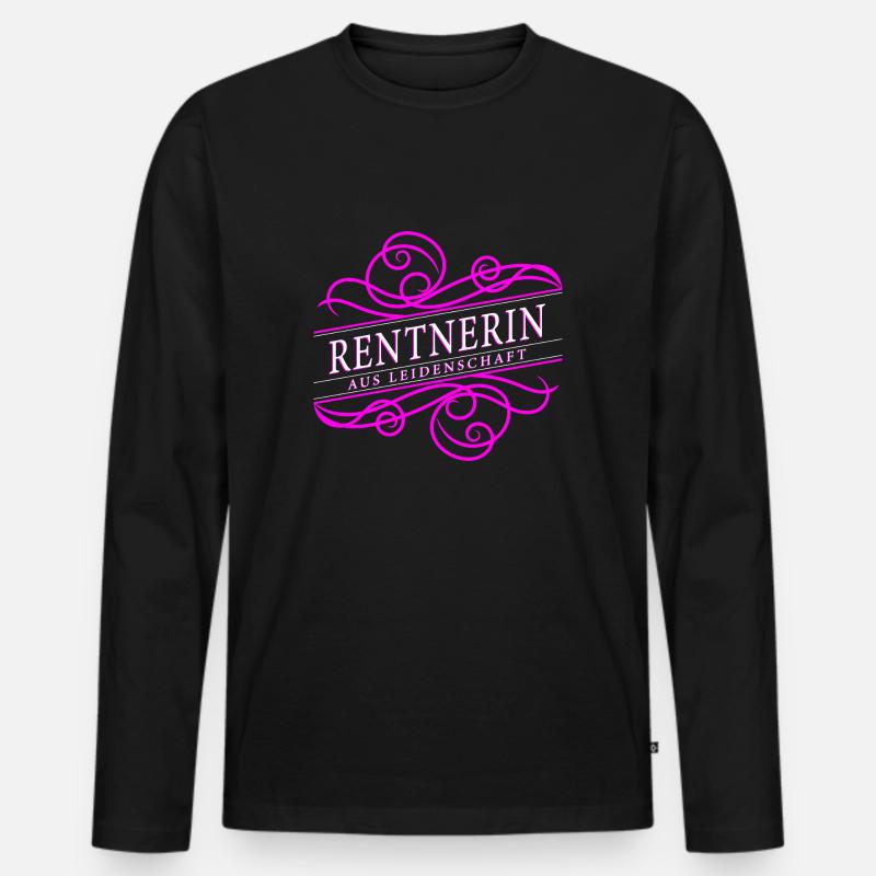 Rentnerin aus Leidenschaft - Männer Premium Bio Langarmshirt - Schwarz