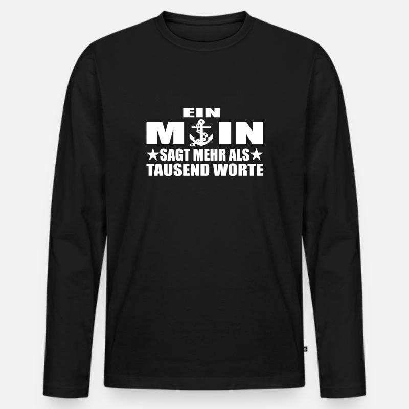 Moin - Männer Premium Bio Langarmshirt - Schwarz