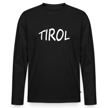 TYROL - T-shirt manches longues Premium bio Homme - noir - Devant - Nico (187cm)