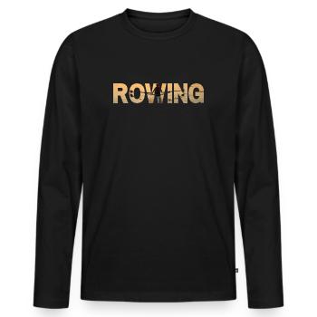 Rowing Essence: Single Scull Typography Art - Men's Premium Organic Long Sleeve Shirt - black - Front - Nico (187cm)