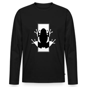 Grenouille, Biologie, Amphibiens, Lurche, Zoologie - T-shirt manches longues Premium bio Homme - noir - Devant - Nico (187cm)