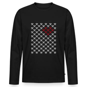 Ruhrpott Love - Men's Premium Organic Long Sleeve Shirt - black - Front - Nico (187cm)