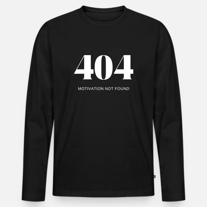 404 Motivation nicht gefunden - Männer Premium Bio Langarmshirt - Schwarz