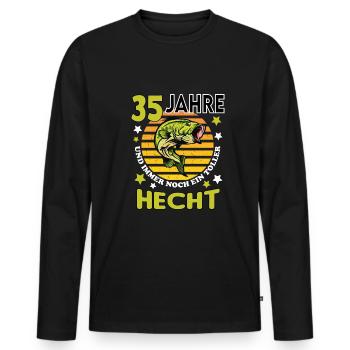 Geburtstag Toller Hecht Alter Jahre 35 - Männer Premium Bio Langarmshirt - Schwarz - Vorne - Nico (187cm)