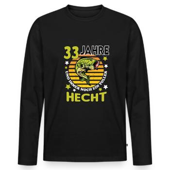 Geburtstag Toller Hecht Alter Jahre 33 - Männer Premium Bio Langarmshirt - Schwarz - Vorne - Nico (187cm)