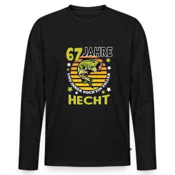 Geburtstag Toller Hecht Alter Jahre 67 - Männer Premium Bio Langarmshirt - Schwarz - Vorne - Nico (187cm)