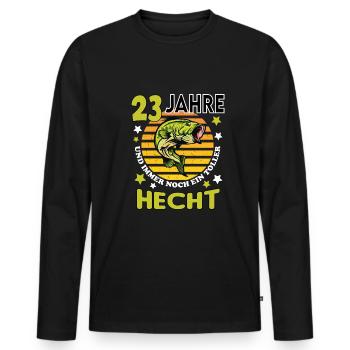 Geburtstag Toller Hecht Alter Jahre 23 - Männer Premium Bio Langarmshirt - Schwarz - Vorne - Nico (187cm)
