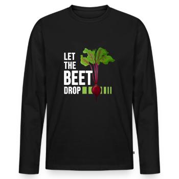Gärtner vegan rote Beete Bio Gemüsegarten Öko - Männer Premium Bio Langarmshirt - Schwarz - Vorne - Nico (187cm)