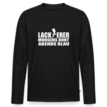 Lackierer - Männer Premium Bio Langarmshirt - Schwarz - Vorne - Nico (187cm)