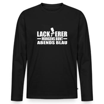Lackierer - Männer Premium Bio Langarmshirt - Schwarz - Vorne - Nico (187cm)