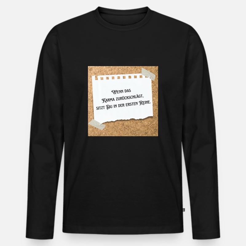 Karma - Männer Premium Bio Langarmshirt - Schwarz