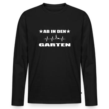 Garten - Männer Premium Bio Langarmshirt - Schwarz - Vorne - Nico (187cm)