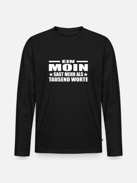 Moin - Männer Premium Bio Langarmshirt - Schwarz