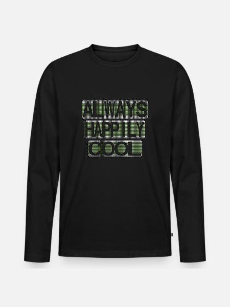 always happily cool green - Männer Premium Bio Langarmshirt - Schwarz