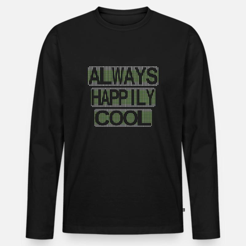 always happily cool green - Männer Premium Bio Langarmshirt - Schwarz