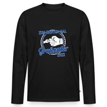 Zum ersten Mal Opa 2022 Geschenk Großvater Baby - Männer Premium Bio Langarmshirt - Schwarz - Vorne - Nico (187cm)