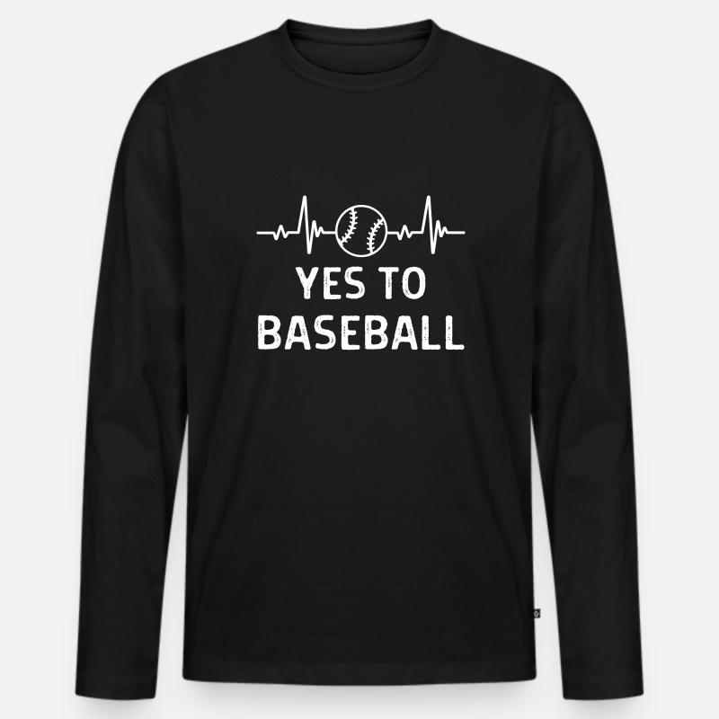 Baseball Spieler Baseball Sprüche Geschenk - Männer Premium Bio Langarmshirt - Schwarz