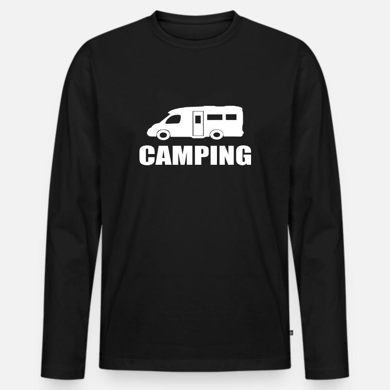 camping - Männer Premium Bio Langarmshirt - Schwarz