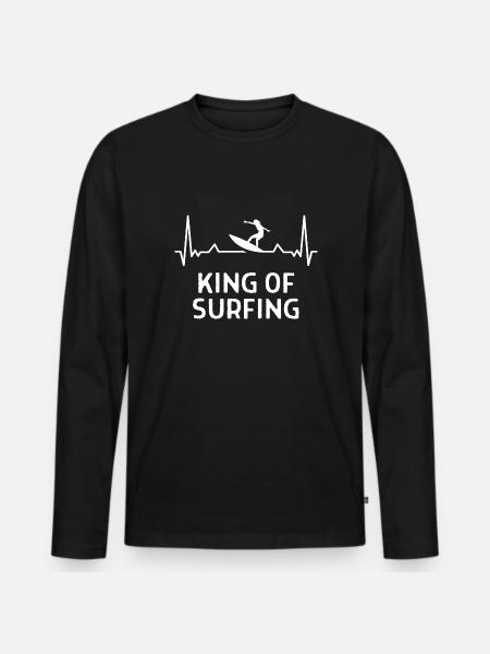Surfing Surfer Funny Sniffer Gift - Men's Premium Organic Long Sleeve Shirt - black