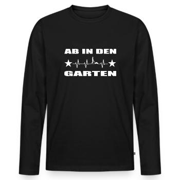 Garten - Männer Premium Bio Langarmshirt - Schwarz - Vorne - Nico (187cm)
