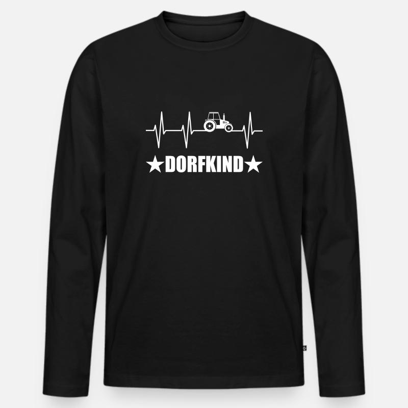 Traktor - Männer Premium Bio Langarmshirt - Schwarz