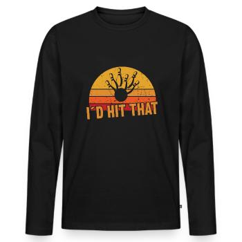 J’aurais frappé ça / Bowling - T-shirt manches longues Premium bio Homme - noir - Devant - Nico (187cm)