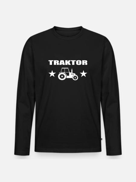 Traktor - Männer Premium Bio Langarmshirt - Schwarz