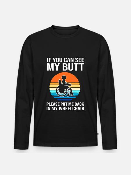 Wheelchair - Men's Premium Organic Long Sleeve Shirt - black