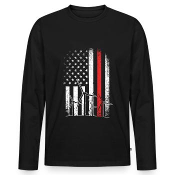Wind Energy Wind Power Wind Turbine - Men's Premium Organic Long Sleeve Shirt - black - Front - Nico (187cm)