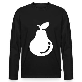 Birne Obst - Männer Premium Bio Langarmshirt - Schwarz - Vorne - Nico (187cm)