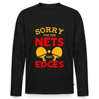 ping pong spruch - Men's Premium Organic Long Sleeve Shirt - black - Front - Nico (187cm)