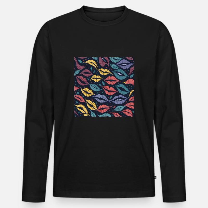 Grüne Reize - Männer Premium Bio Langarmshirt - Schwarz