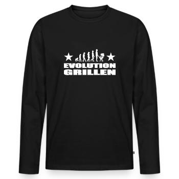 BBQ - Männer Premium Bio Langarmshirt - Schwarz - Vorne - Nico (187cm)