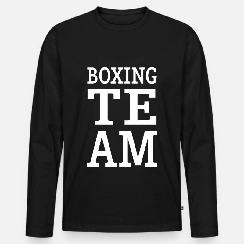 Boxing Team - Männer Premium Bio Langarmshirt - Schwarz