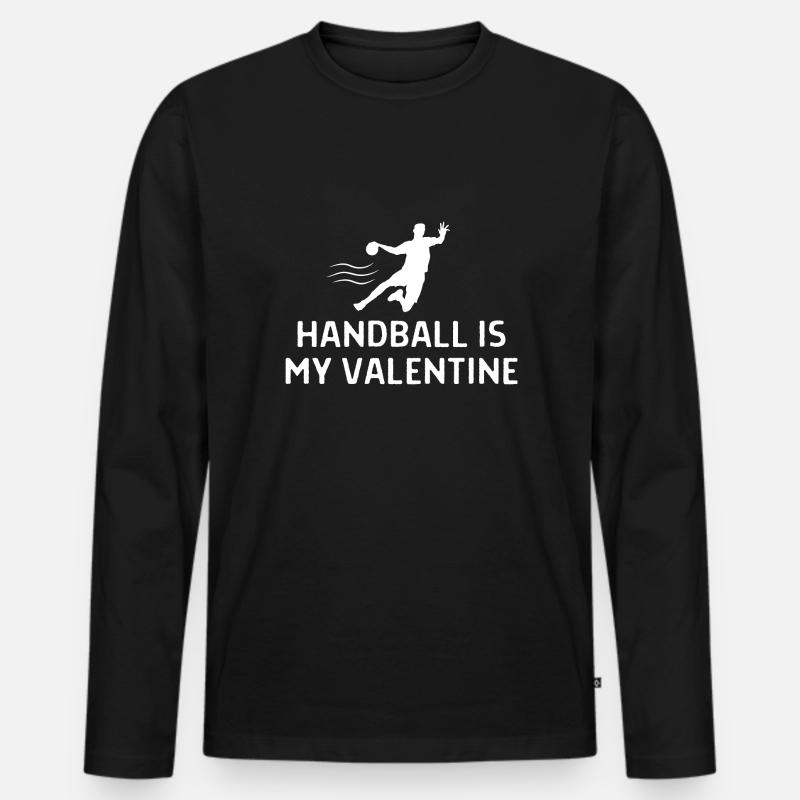 Handball Handballer Spruch Geschenk - Männer Premium Bio Langarmshirt - Schwarz