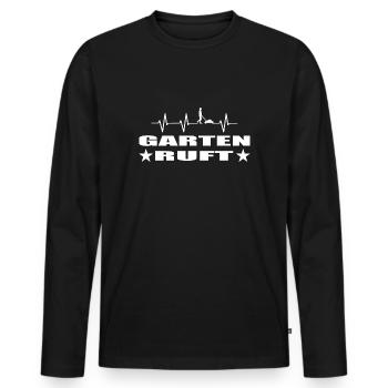 Garten - Männer Premium Bio Langarmshirt - Schwarz - Vorne - Nico (187cm)