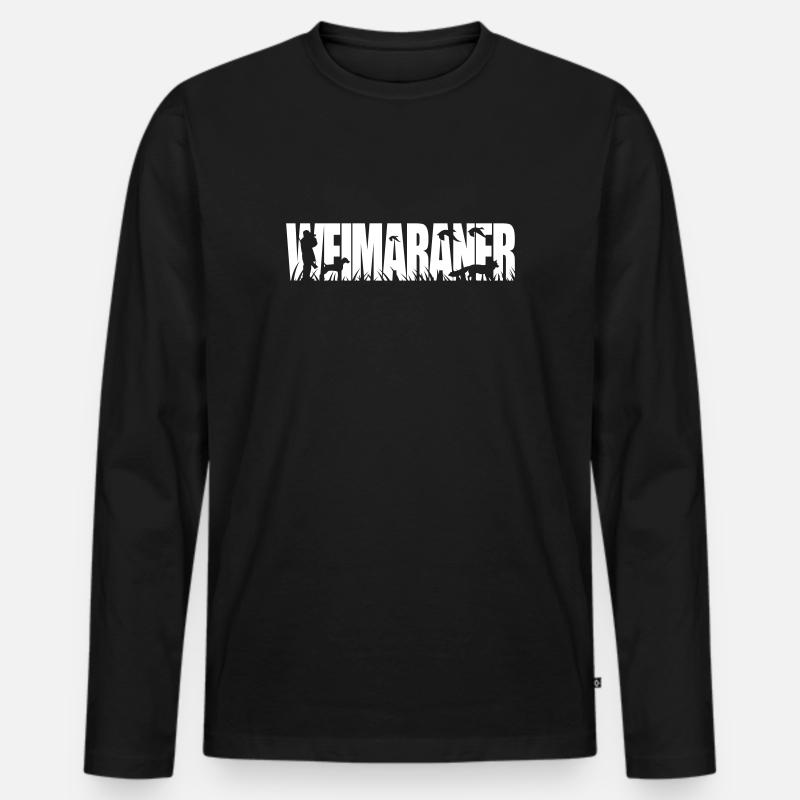 WEIMARANER Jagdhund - Männer Premium Bio Langarmshirt - Schwarz