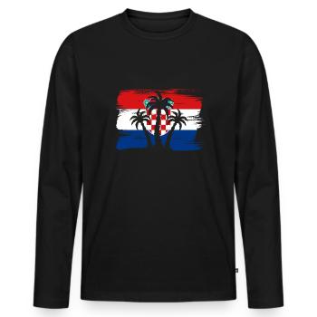Kroatien Flagge Adria Zagreb Kroatische Fahne - Männer Premium Bio Langarmshirt - Schwarz - Vorne - Nico (187cm)