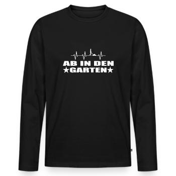 Garten - Männer Premium Bio Langarmshirt - Schwarz - Vorne - Nico (187cm)