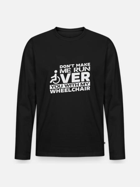Rollstuhl Rollstuhlfahrer Rollstuhlfahrerin Rolli - Männer Premium Bio Langarmshirt - Schwarz