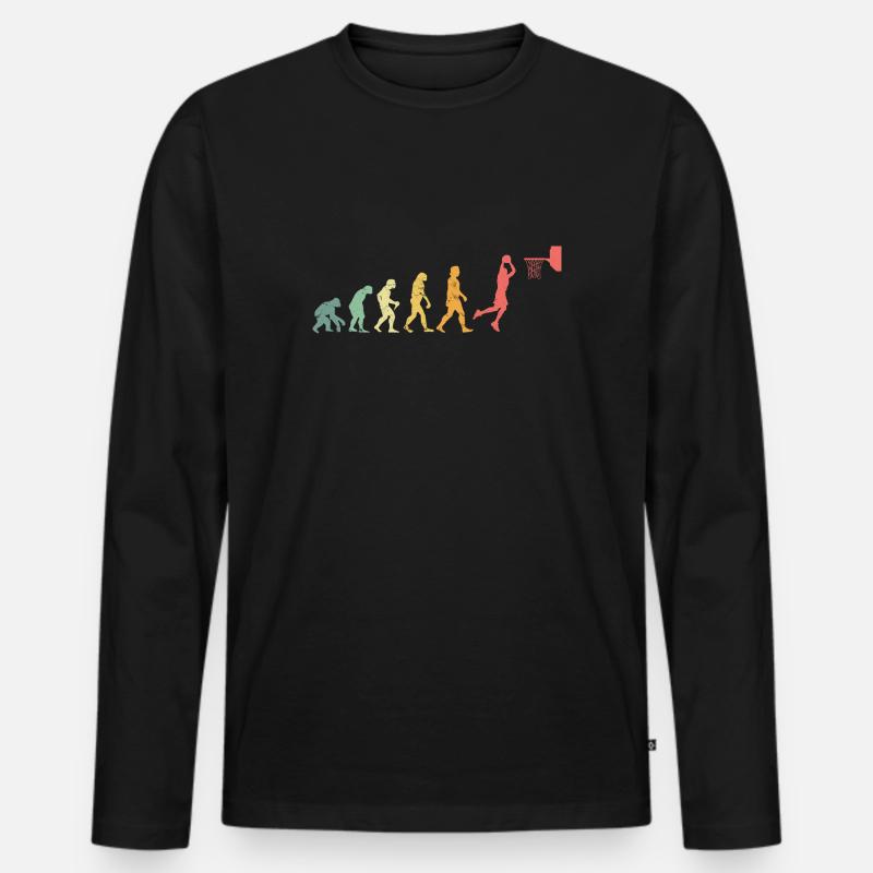Basketball Evolution Dunk Dunking Geschenkidee - Männer Premium Bio Langarmshirt - Schwarz