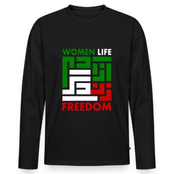 women life freedom Zan zendegi azadi - Men's Premium Organic Long Sleeve Shirt - black - Front - Nico (187cm)