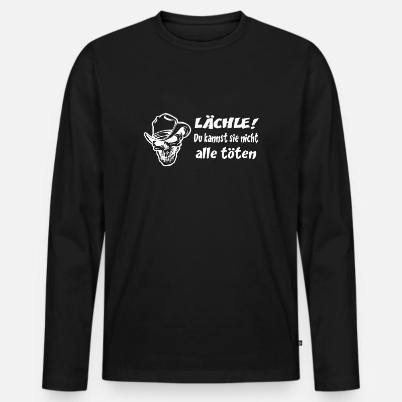 Spruch - Männer Premium Bio Langarmshirt - Schwarz