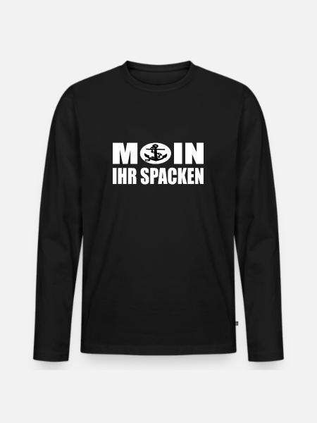 Moin - Männer Premium Bio Langarmshirt - Schwarz