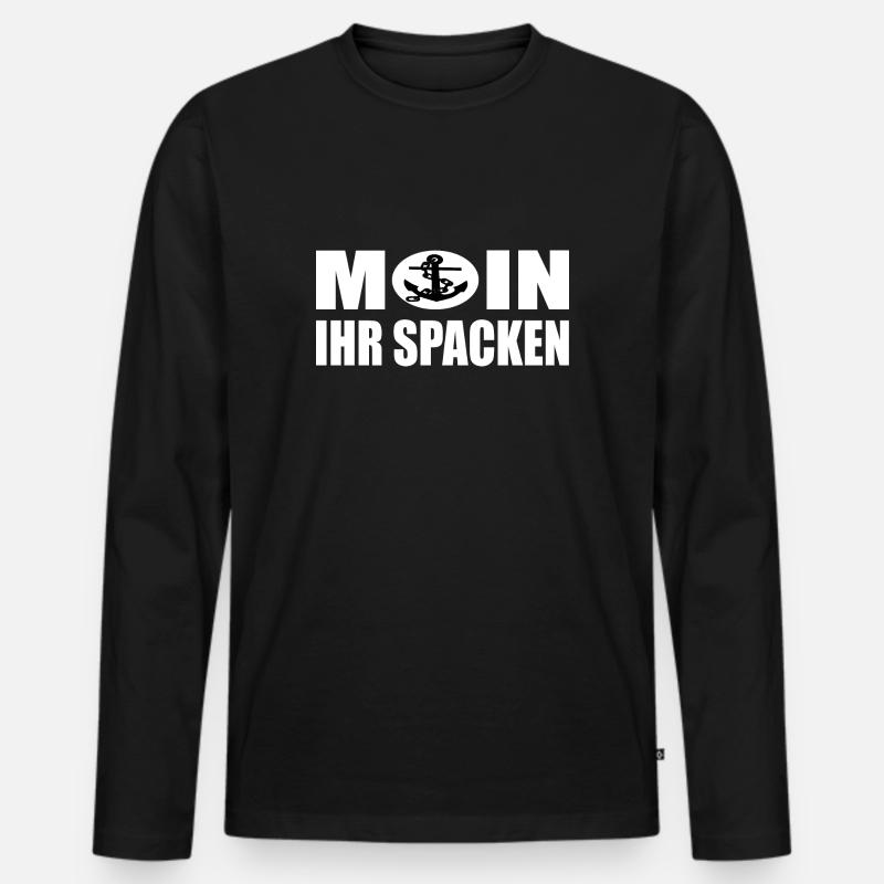 Moin - Männer Premium Bio Langarmshirt - Schwarz