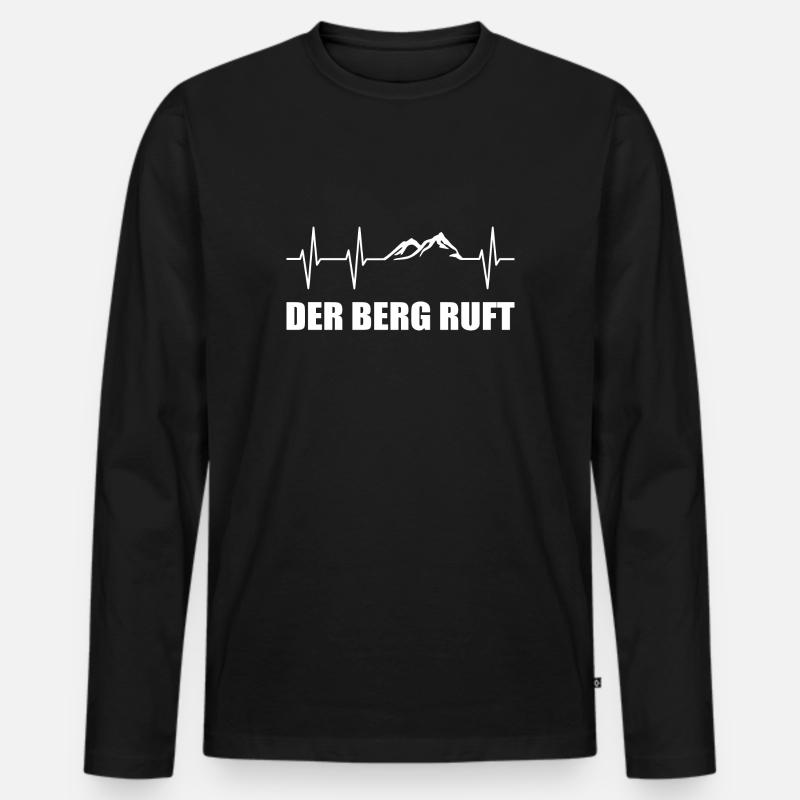 Wandern - Männer Premium Bio Langarmshirt - Schwarz