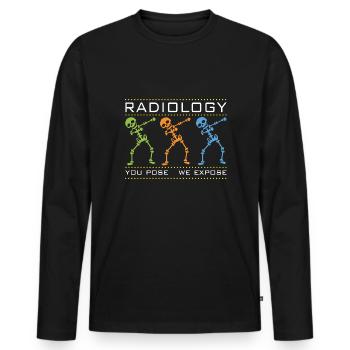 Dancing Skeletons Radiology - Men's Premium Organic Long Sleeve Shirt - black - Front - Nico (187cm)